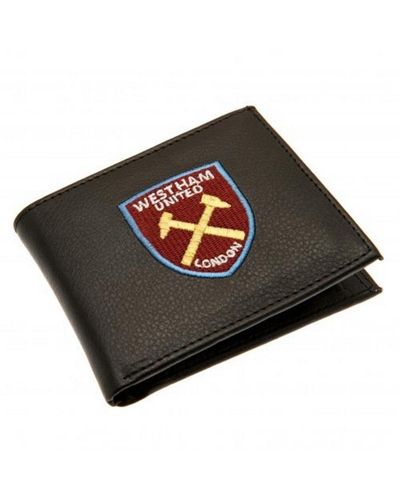 West Ham United Fc West Ham Fc Official Leather Wallet With Embroidered Football Crest - Black