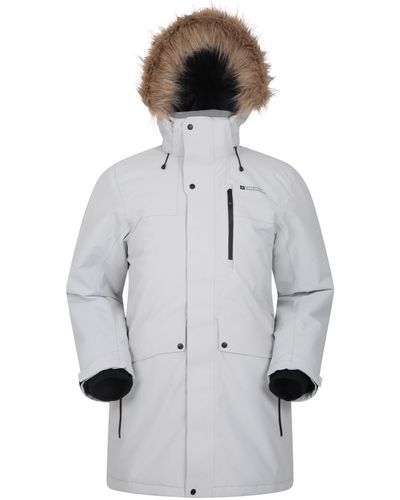 Mountain Warehouse Arne Long Padded Jacket Waterproof Warm Winter Coat - Grey