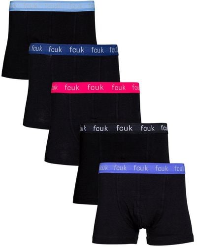 French Connection 5 Pack Cotton Fcuk Boxers - Black