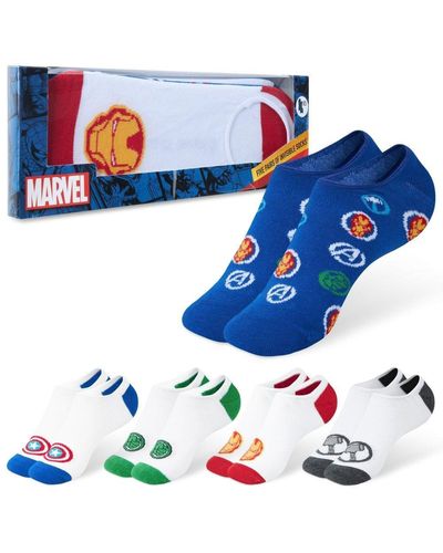 Marvel Avengers Invisible Socks 5 Pack - Blue