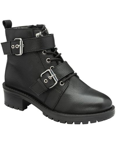 Ravel Black 'una' Leather Ankle Boots