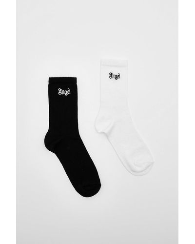 Boohoo 2 Pack Angel Sport Socks - Black
