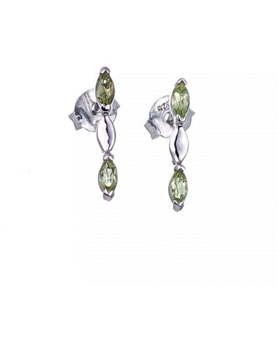 Ojewellery Peridot Earrings Studs Infinity Marquise - Green