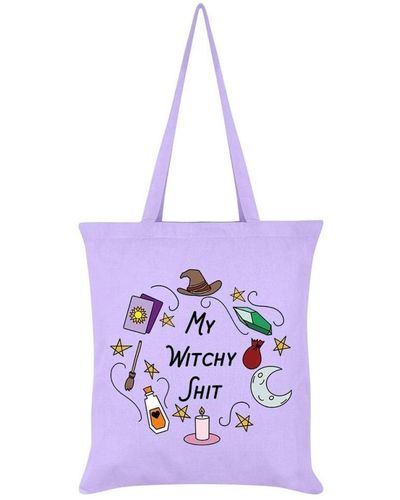 Grindstore My Witchy Shit Tote Bag - Purple