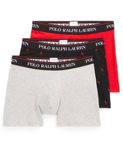 Polo Ralph Lauren 3 Pack Cotton Boxer Brief - Red