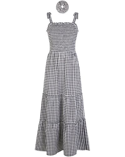 Dorothy Perkins Monochrome Check Print Cami Dress - Grey