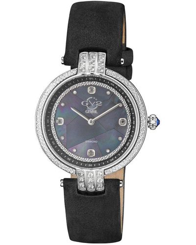 Gv2 Matera Black Mother Of Pearl Dial Black 12800 Diamond Watch