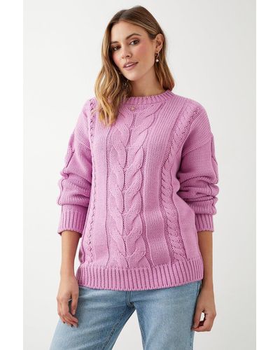 Dorothy Perkins Cable Jumper - Purple