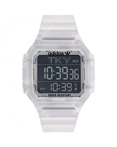adidas Originals Digital One Gmt Plastic/resin Fashion Digital Watch - Aost22049 - White