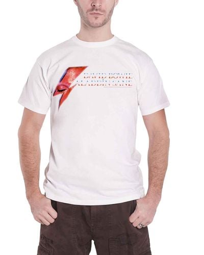 David Bowie Aladdin Sane Eye Flash T Shirt - White