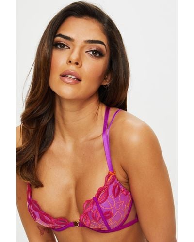 Ann Summers Kiss Me Quick Padded Plunge Bra - Red