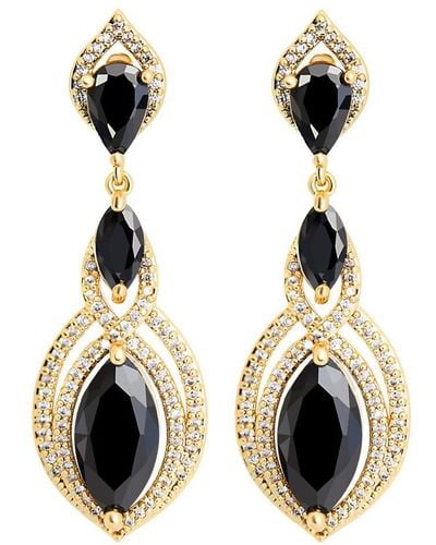 Jon Richard Gold Plate Cubic Zirconia And Black Marquisse Statement Earrings