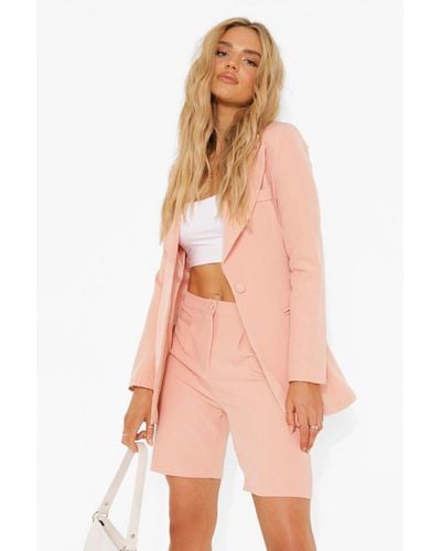 Boohoo Fitted Tailored Blazer - Pink
