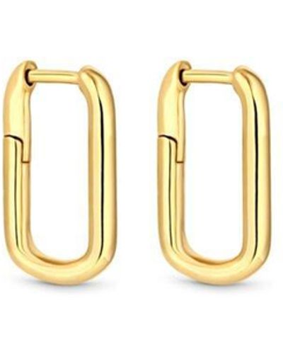 Simply Silver Mini Gold Square Hoop Earrings - Metallic