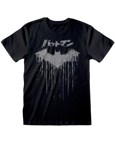 Dc Comics Batman Distressed Logo Men's T-shirt - Black