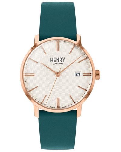 Henry London Regency Stainless Steel Classic Analogue Quartz Watch - Hl40-s-0394 - Blue