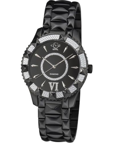 Gv2 Venice Black Dial Ip Black Stainless Steel .. Swiss Quartz Watch