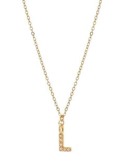 Joy by Corrine Smith Dainty Pearl Initial 'l' Necklace Gold Plated - White