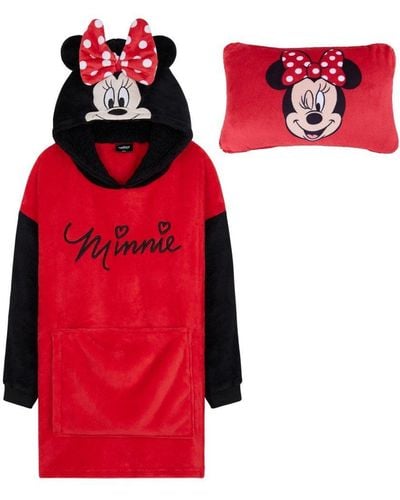 Disney Minnie Hoodie Blanket And Cushion 2-in-1 - Red