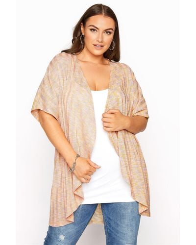 Yours Marl Waterfall Front Cardigan - White