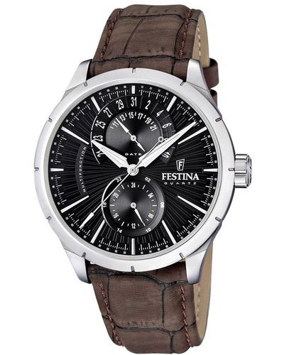 Festina Stainless Steel Classic Analogue Quartz Watch - F16573/4 - Black