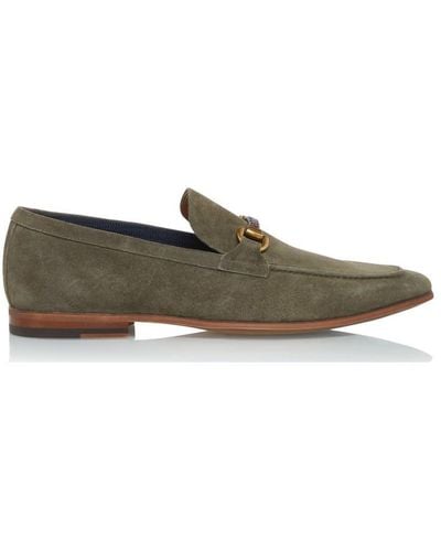 Dune 'santino' Suede Loafers - Green