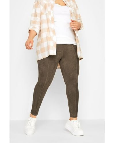Yours High Waisted Leggings - Natural