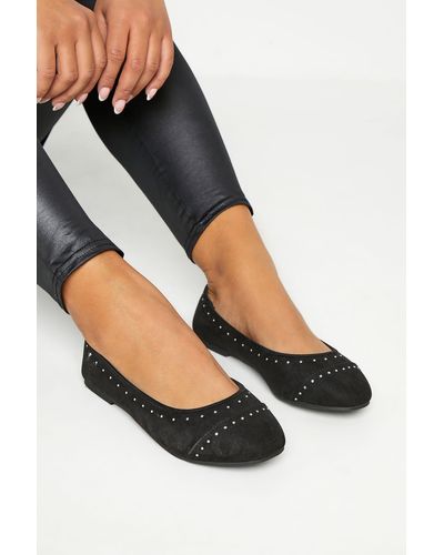 Yours Wide & Extra Wide Fit Ballerina Court Shoes - Black