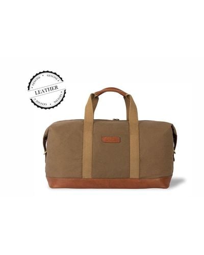 Silver Street London Lenzo Canvas Leather Duffle Bag - Brown