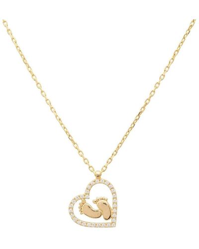 LÁTELITA London Heart Mum Pendant Necklace Gold - Metallic