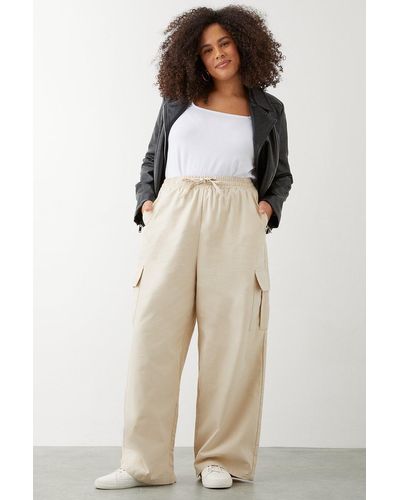 Dorothy Perkins Curve Stone Cargo Trouser - Natural
