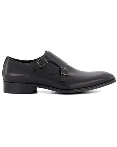 Dune 'situation' Leather Monk Straps - Black