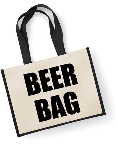 60 SECOND MAKEOVER Large Jute Bag Beer Bag Black Bag New Mum