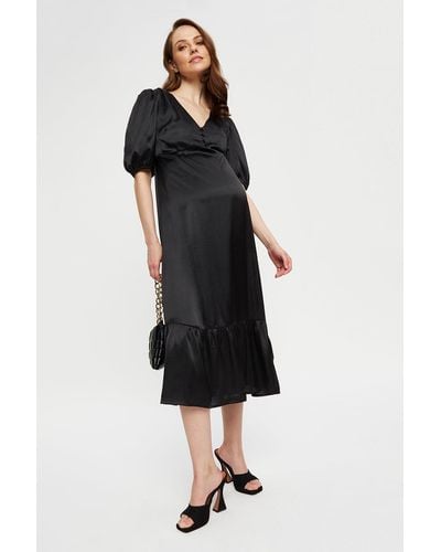 Dorothy Perkins Maternity Black Button Front Midaxi Dress