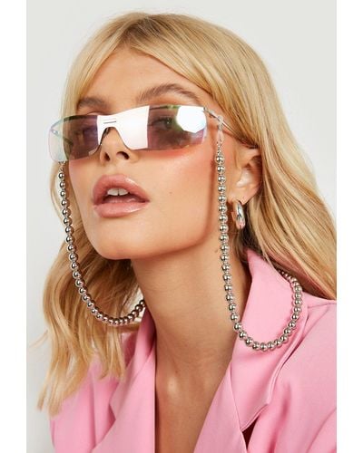 Boohoo Pearl Sunglasses Chain - Pink