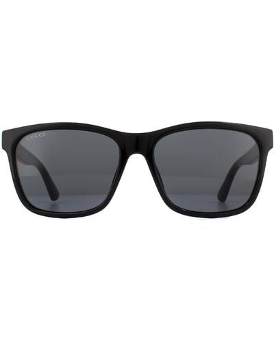 Gucci Rectangle Black Grey Sunglasses