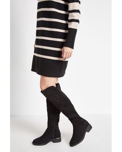 Wallis Wide Fit Hebe Over The Knee Boot - Black