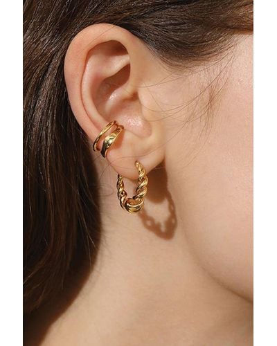 Elk & Bloom Chunky 18k Thick Gold Hoops - Natural