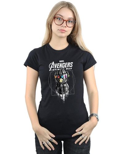 Marvel Avengers Infinity War Gauntlet Cotton T-shirt - Black