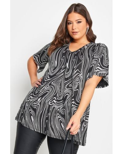 Yours Foil Printed Swing Top - Black