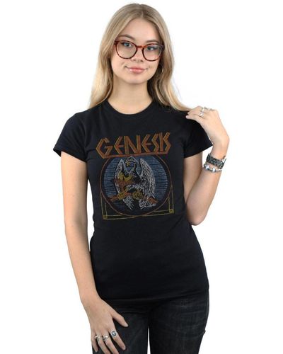 Genesis Distressed Eagle Cotton T-shirt - Black