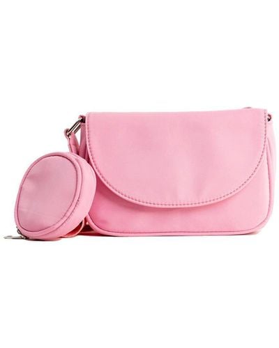 My Accessories London Nylon Crossbody Bag With Coin Purse - Pink
