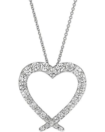 Created Brilliance Liza White Gold Lab Grown Diamond Heart Necklace - Metallic