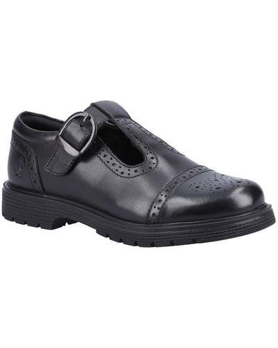 Hush Puppies Black 'paloma' Junior Leather School Shoe