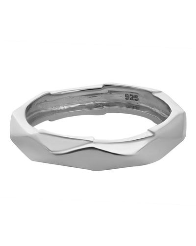 Simply Silver Sterling Silver 925 Geo Ring - Metallic