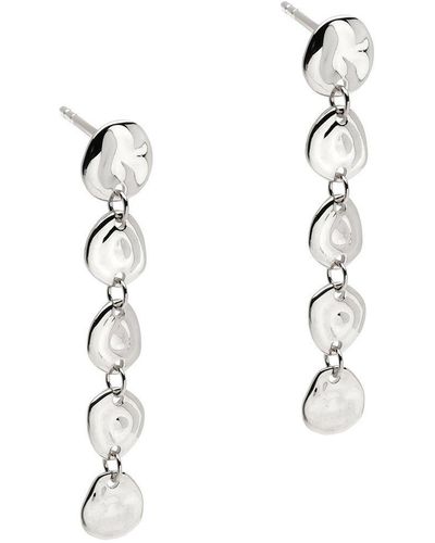 Pure Luxuries Gift Packaged 'lena' 925 Silver Disc Linked Discs Earrings - Blue