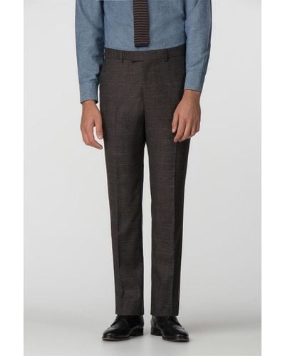 Racing Green Puppytooth Tailored Fit Trousers - Black