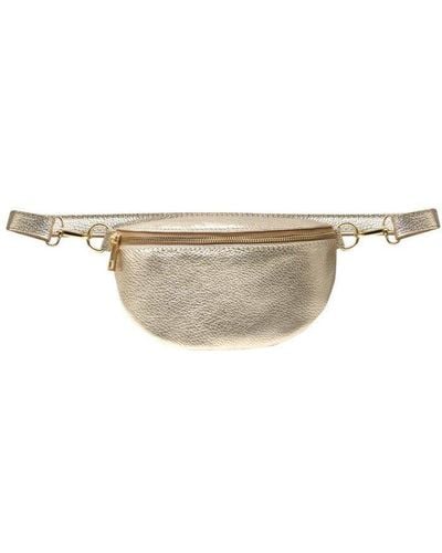 Sostter Gold Leather Belt Sling Bag - Bdyee - Metallic
