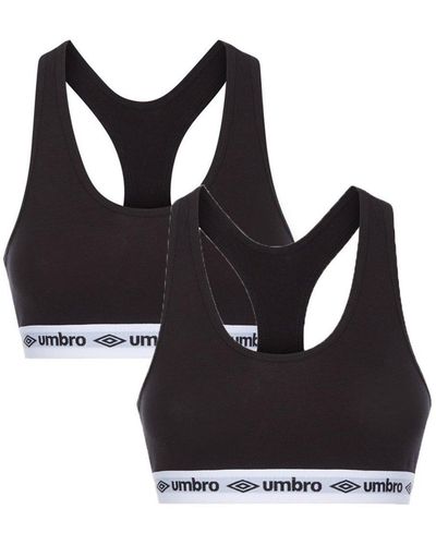 Umbro Core Ladies Bra Top 2 Pack - Black