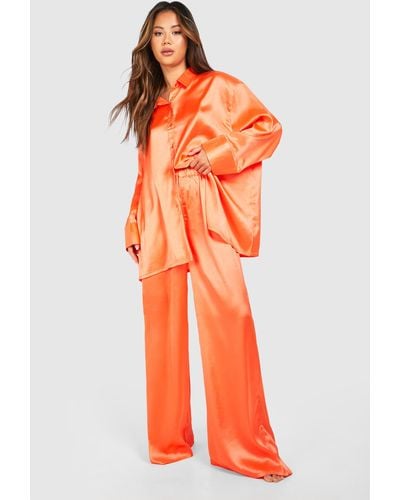 Boohoo Orange Oversized Pyjama Set